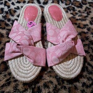 Coach Pink Signature Jacquard Charli Espadrilles Size 5.5
